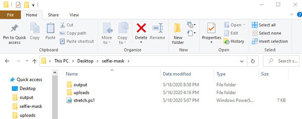 Powershell script folder structure for selfie-mask bulk processing