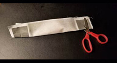 Image showing where to cut slits in the printed selfie